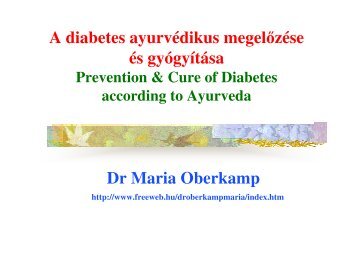 Dr. Oberkamp Mária előadása: Ayurveda és a diabétesz