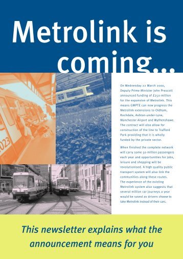 Metrolink Newsletter - Transport for Greater Manchester