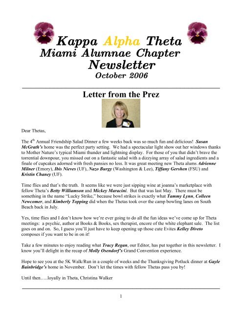 Kappa Alpha Theta Newsletter - Kappa Alpha Theta - Miami ...