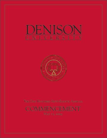 2009 Commencement Program - Denison University