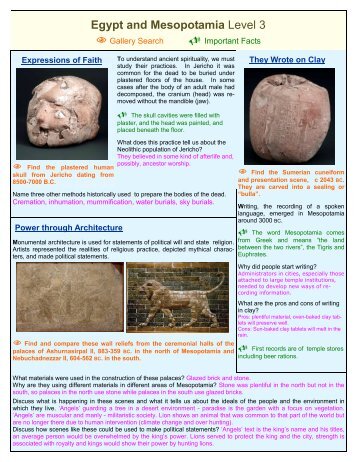 Egypt and Mesopotamia answer guide HS