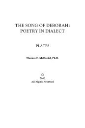 the song of deborah: poetry in dialect - McDaniel's Web Page