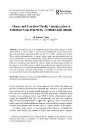 Theory and Practice of Public Administration in Southeast Asia ...