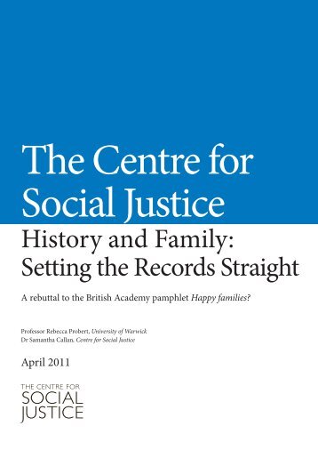 History and Family: Setting the Records Straight - Centre for Social ...