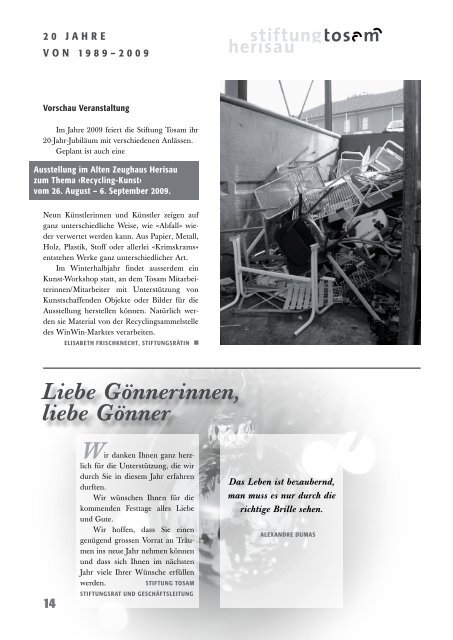 Einblick 03/2008 - Stiftung Tosam