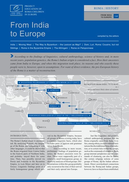 From India to Europe - Council of Europe