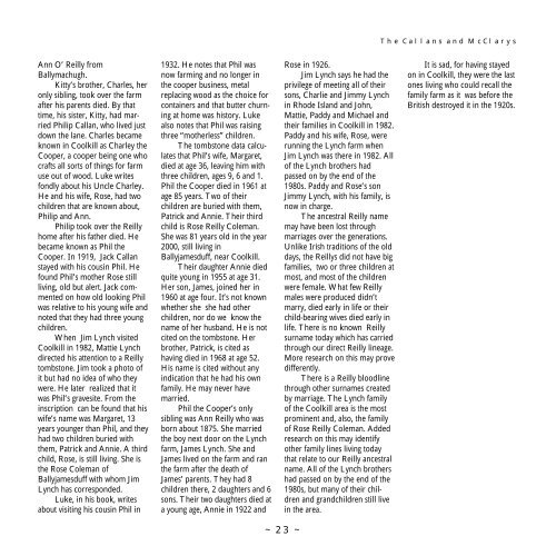 The Callans and McClarys, by John Edward Callan - Callanworld
