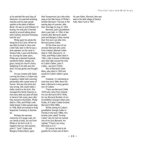 The Callans and McClarys, by John Edward Callan - Callanworld