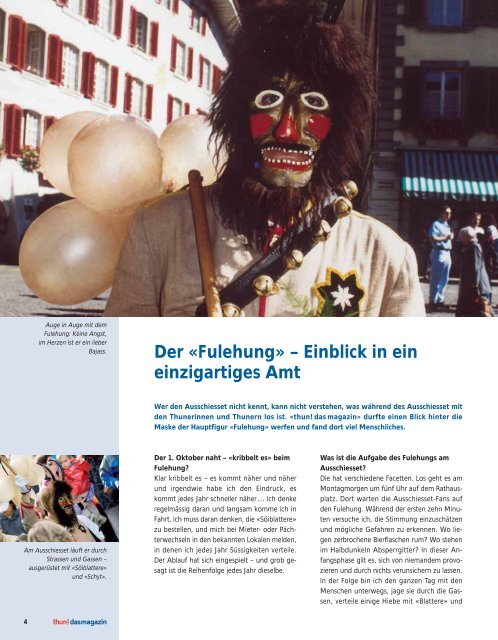 Der «Fulehung» – Einblick in ein einzigartiges Amt - Thun