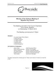 13 March 2012 Council Minutes - Bayside City Council