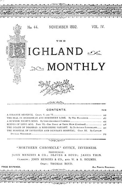 The Highland monthly - National Library of Scotland