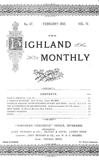 The Highland monthly - National Library of Scotland