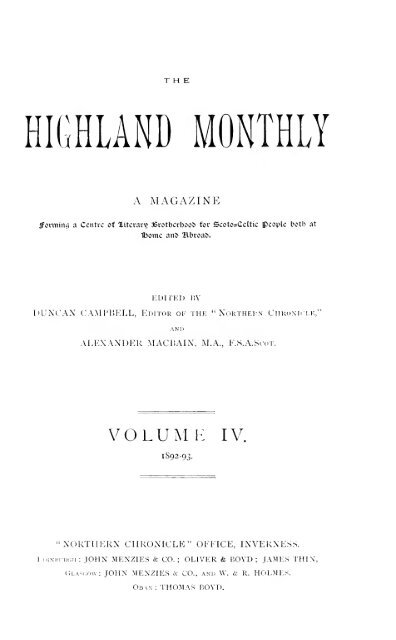 The Highland monthly - National Library of Scotland