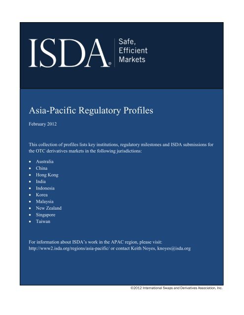 Asia-Pacific Regulatory Profiles - ISDA