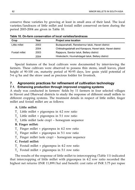 Minor millets in South Asia: learnings from IFAD-NUS project in India ...