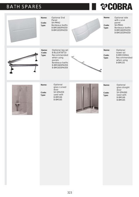 Cobra Watertech - Sanitaryware Bain D'OR Spares - Specifile on-line