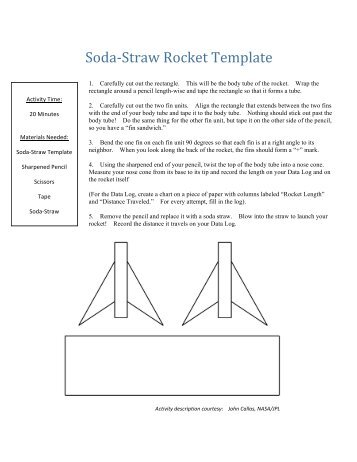National Aeronautics And Soda Straw Rocket Template Nasa