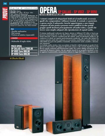 Opera Callas SP, Voce, Mini - Opera Lautsprecher