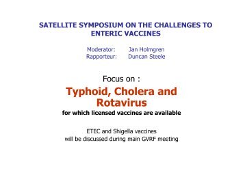 Typhoid, Cholera and Rotavirus - World Health Organization