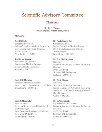 Scientific Advisory Committee - Indian Council of Medical Research