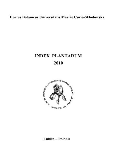 INDEX PLANTARUM 2010 - Lublin