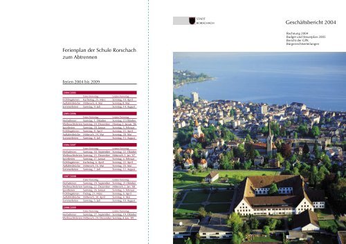 Geschäftsbericht 2004 Ferienplan der Schule ... - Stadt Rorschach