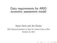 Data requirements for ARIO economic assessment model