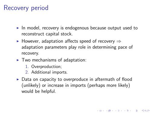 Data requirements for ARIO economic assessment model