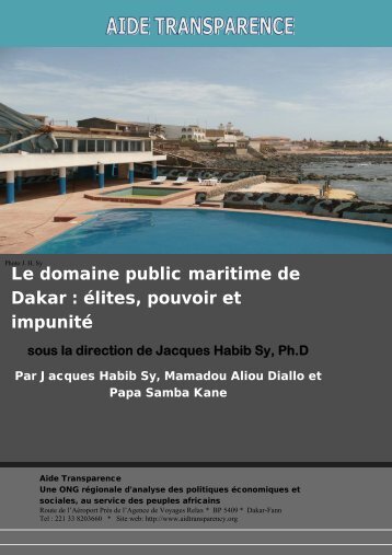 Le domaine public maritime de Dakar - Aide Transparence