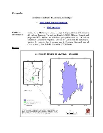 Cartografía: Delimitación del valle de Jaumave ... - Conabio