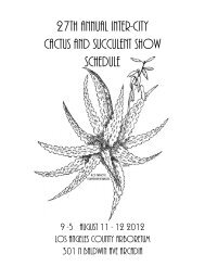 27th Annual Inter-City Cactus and Succulent Show Schedule