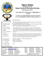 Open Gates - Gates Cactus & Succulent Society