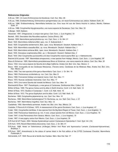 Catálogo de Autoridades Taxonómicas de Cactaceae - Conabio