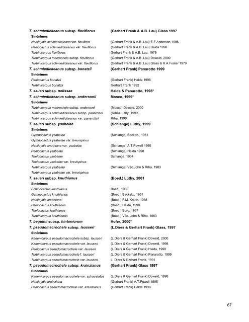 Catálogo de Autoridades Taxonómicas de Cactaceae - Conabio