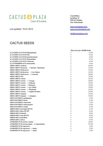 Wholesale Succulent & Cactus Seeds - CactusPlaza.com