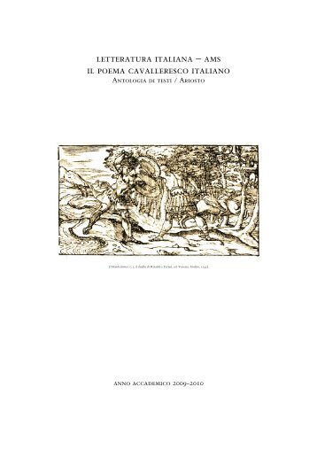 Ariosto, Orlando furioso, canto I - Dipartimento di Studi Linguistici e ...