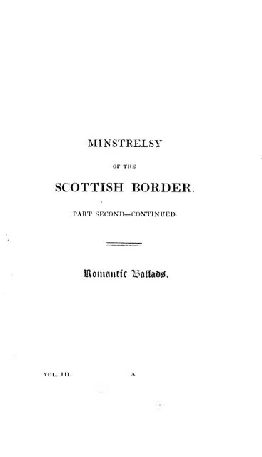 Minstrelsy of the Scottish border - National Library of Scotland