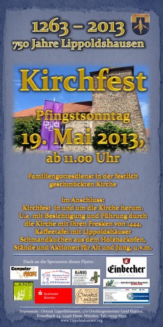 Kirchfest am 19. Mai 2013 -Pfingstsonntag-