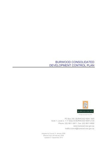 Consolidated DCP Introduction - Burwood Council