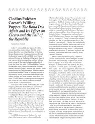 Clodius Pulcher: Caesar's Willing Puppet. The Bona Dea Affair and ...