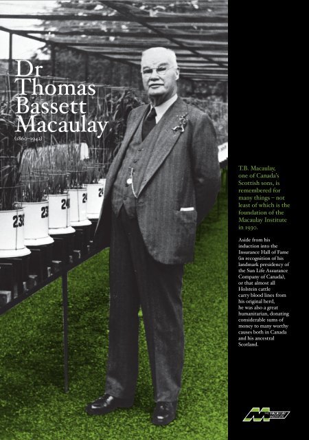 Dr Thomas Bassett Macaulay - The Macaulay Land Use Research ...