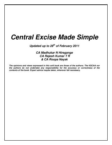 Download Central Excise Made Simple - Hiregange & Associates