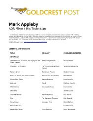 Mark Appleby CV.pdf - Goldcrest Films