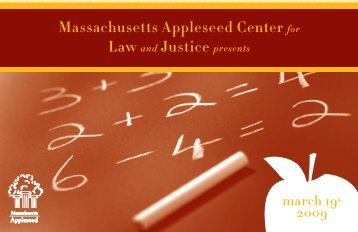 2009 Good Apple Program Book - Massachusetts Appleseed Center ...