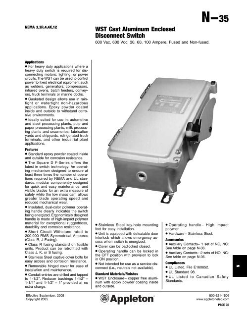 N1-Switches, Tumbler, Disconnect, Explosionproof