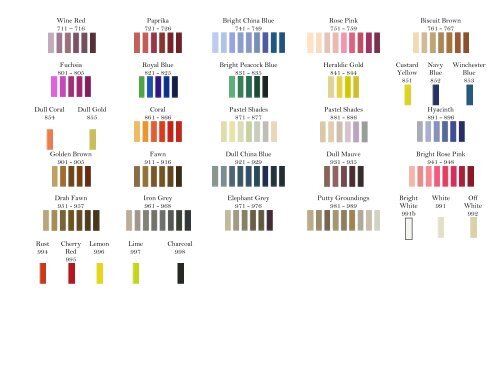 Appleton Tapestry Wool Color Chart