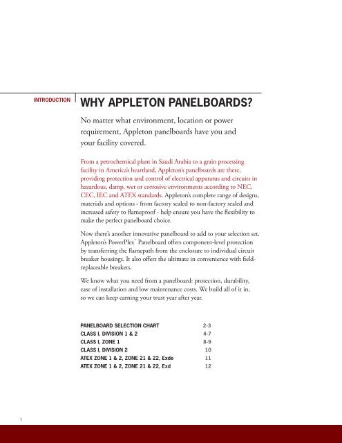 Appleton Panelboards Brochure - Emerson Industrial Automation