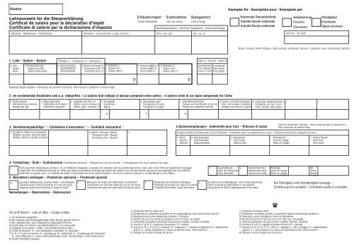 Lohnausweis für die Steuererklärung Certificat de ... - KMU Plus AG