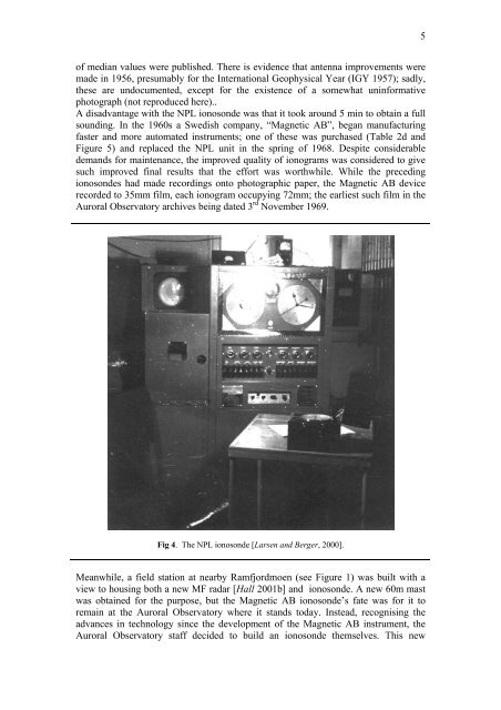 20th Century operation of the Tromsø Ionosonde - IPS - Radio and ...
