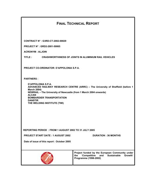 ALJOIN Final Technical Report - Transport Research & Innovation ...